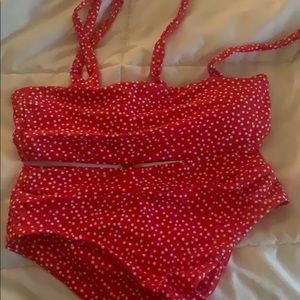 She In red bathing suit